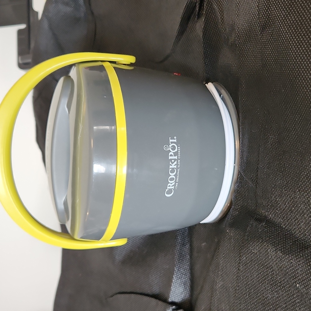 Mini crockpot 20oz. Slow cooker with handle grey & green - Picture 2 of 6